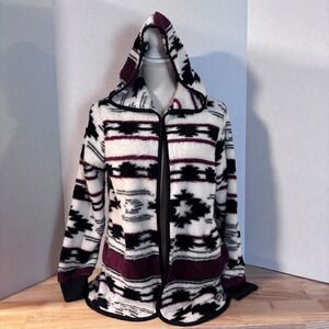 Knapp Studio‎ Women's Fleece Hoodie Medium New Jacket Geometric Pattern